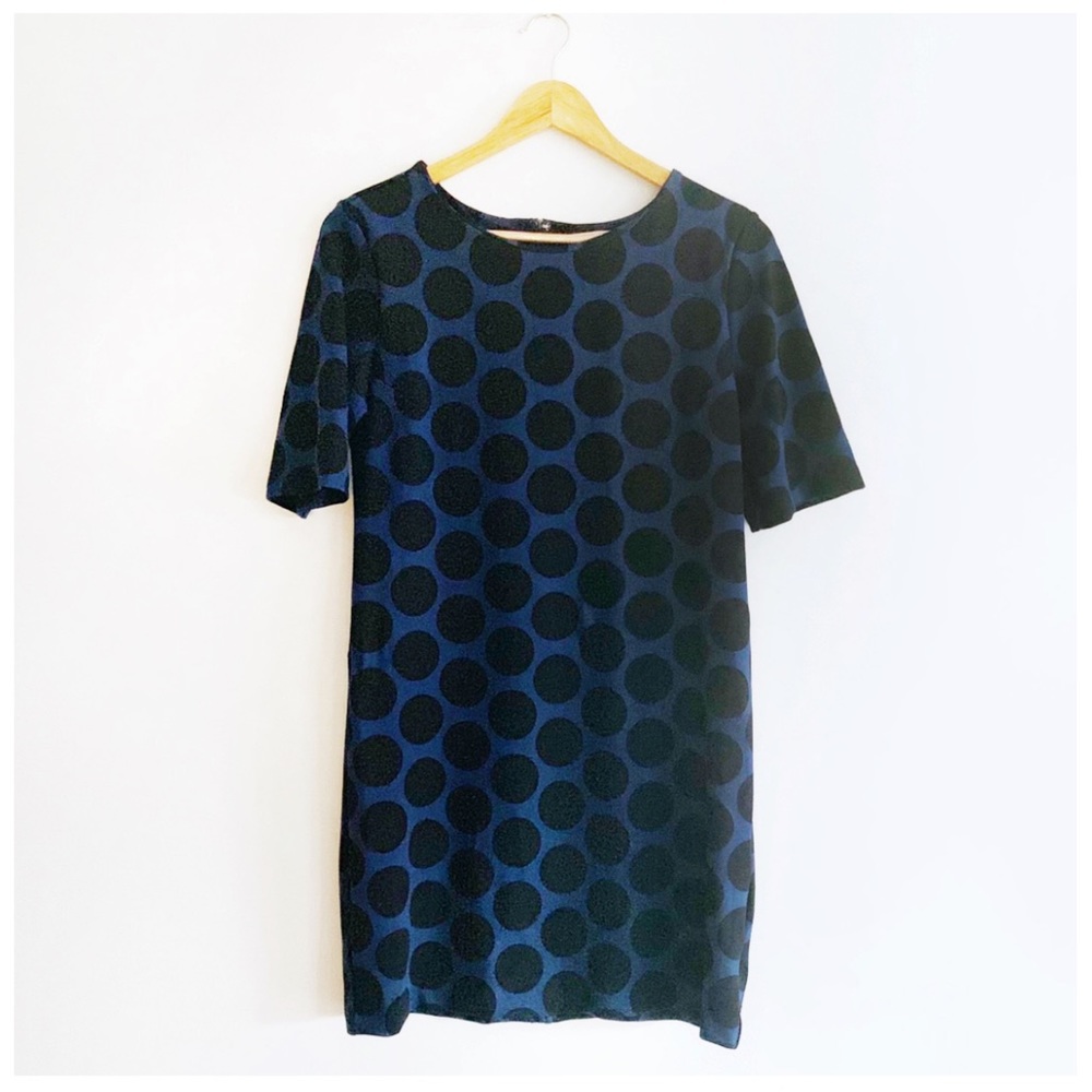 Gap Blue & Black Polka Dot Dress